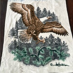 Vintage Biederlack Blanket Eagle Acrylic 76”x56” James Hautman Made in USA